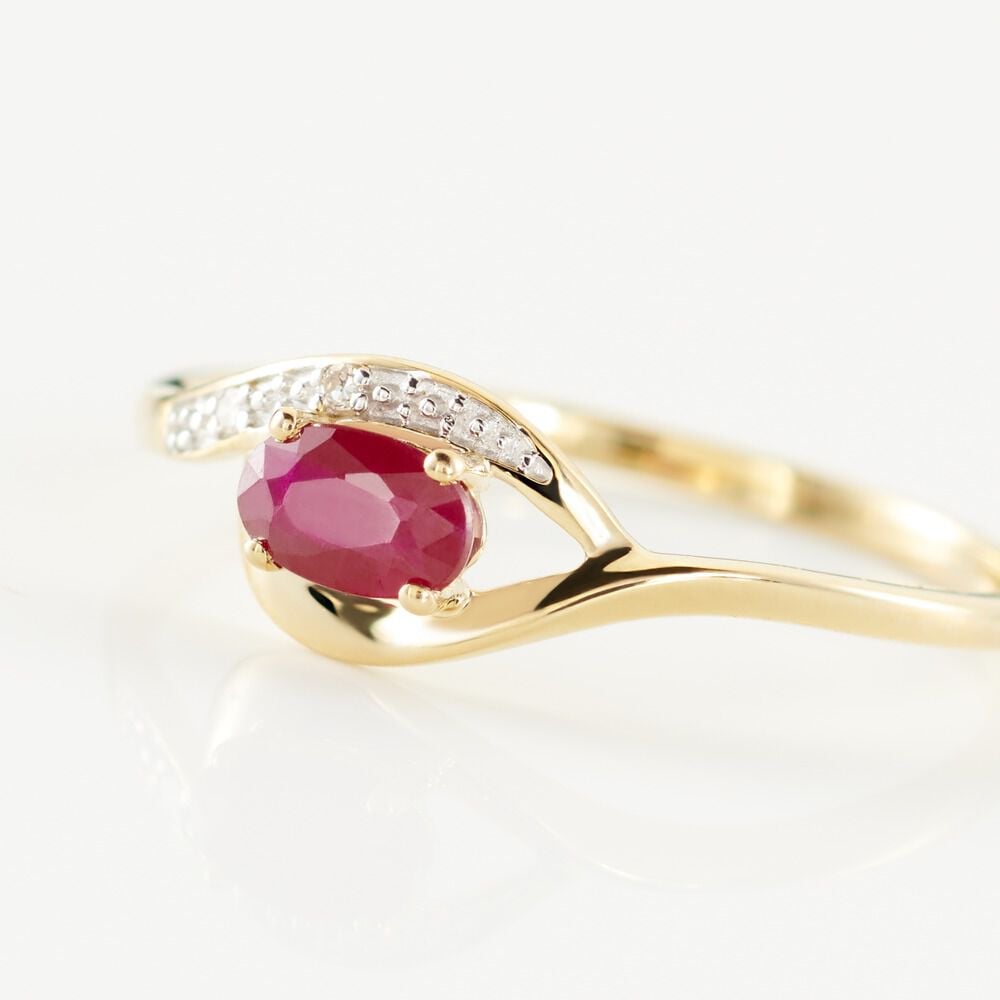 Bague Emotion Or Jaune Rubis Diamant - Bagues vintage Femme | Marc Orian