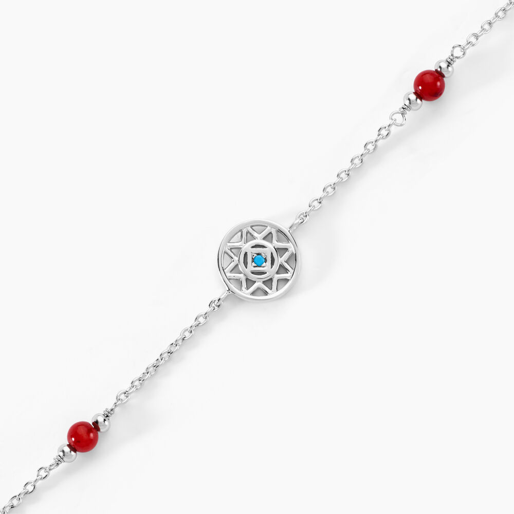 Bracelet Umah Argent Blanc Corail Oxyde De Zirconium - Bracelets Medailles Femme | Marc Orian