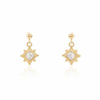 Boucles D'oreilles Pendantes Bobbie Plaqué Or Jaune Oxyde De Zirconium