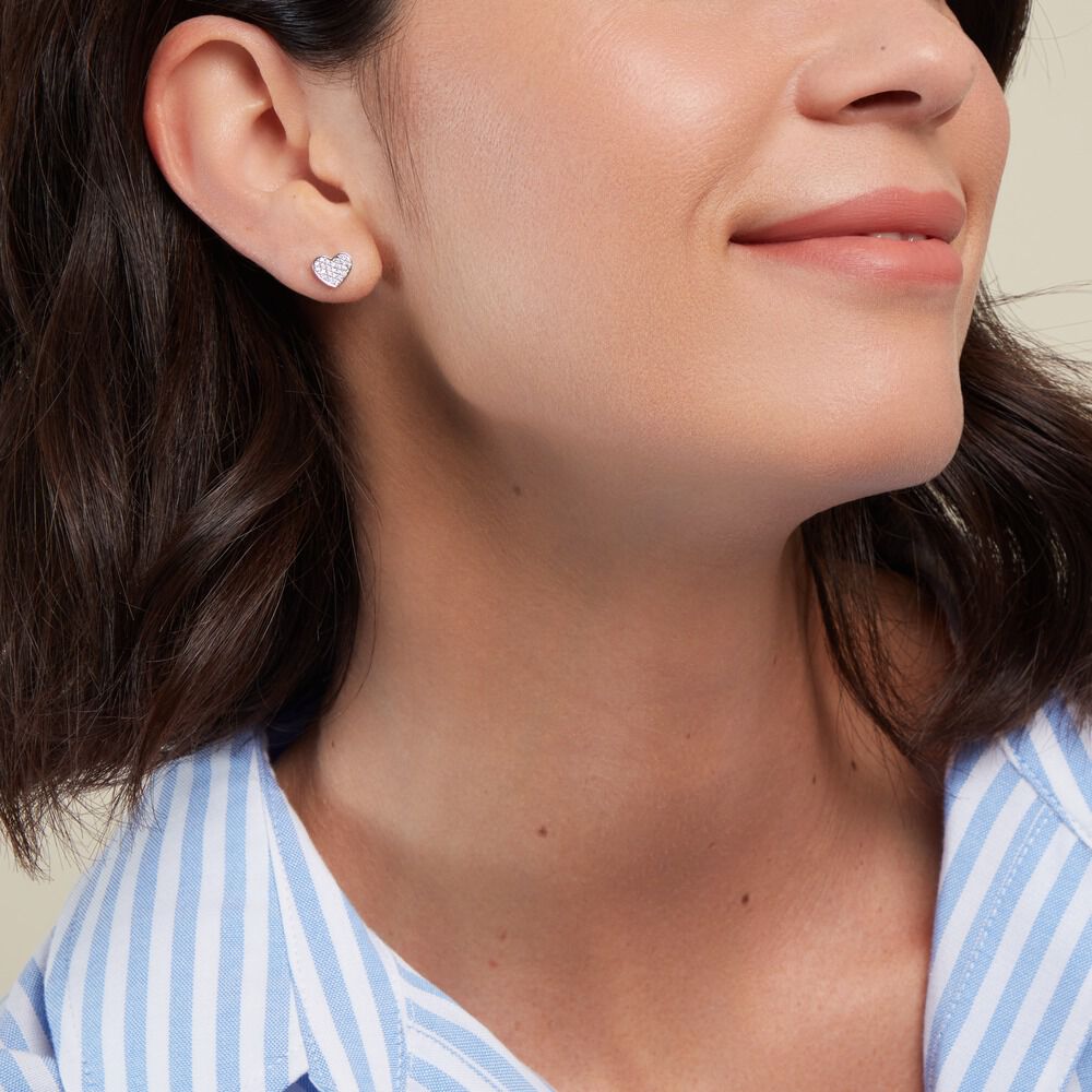 Boucles D'oreilles Puces Esperanza Argent Blanc Oxyde De Zirconium - Puces Femme | Marc Orian