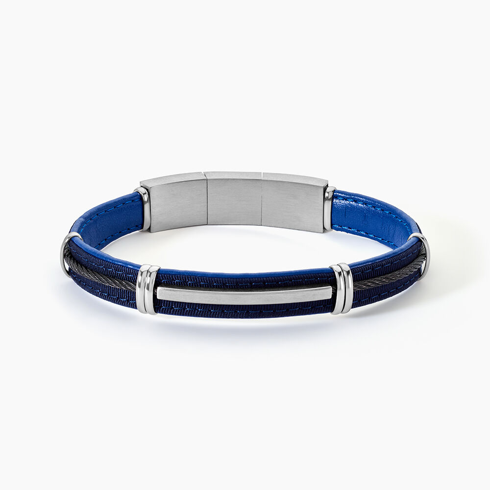Bracelet Jourdan Otto Cuir Bleu - Bracelets cuir Homme | Marc Orian