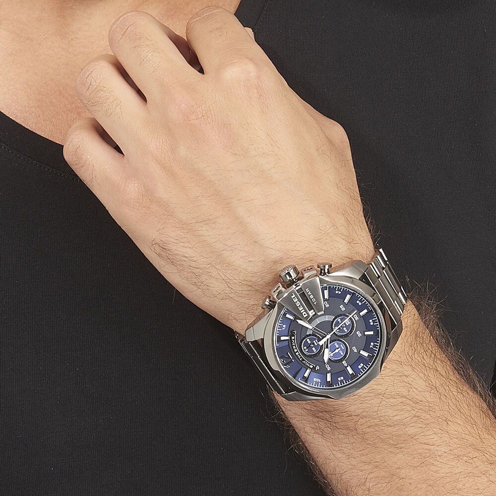 Montre diesel mega chief bleu Clearance