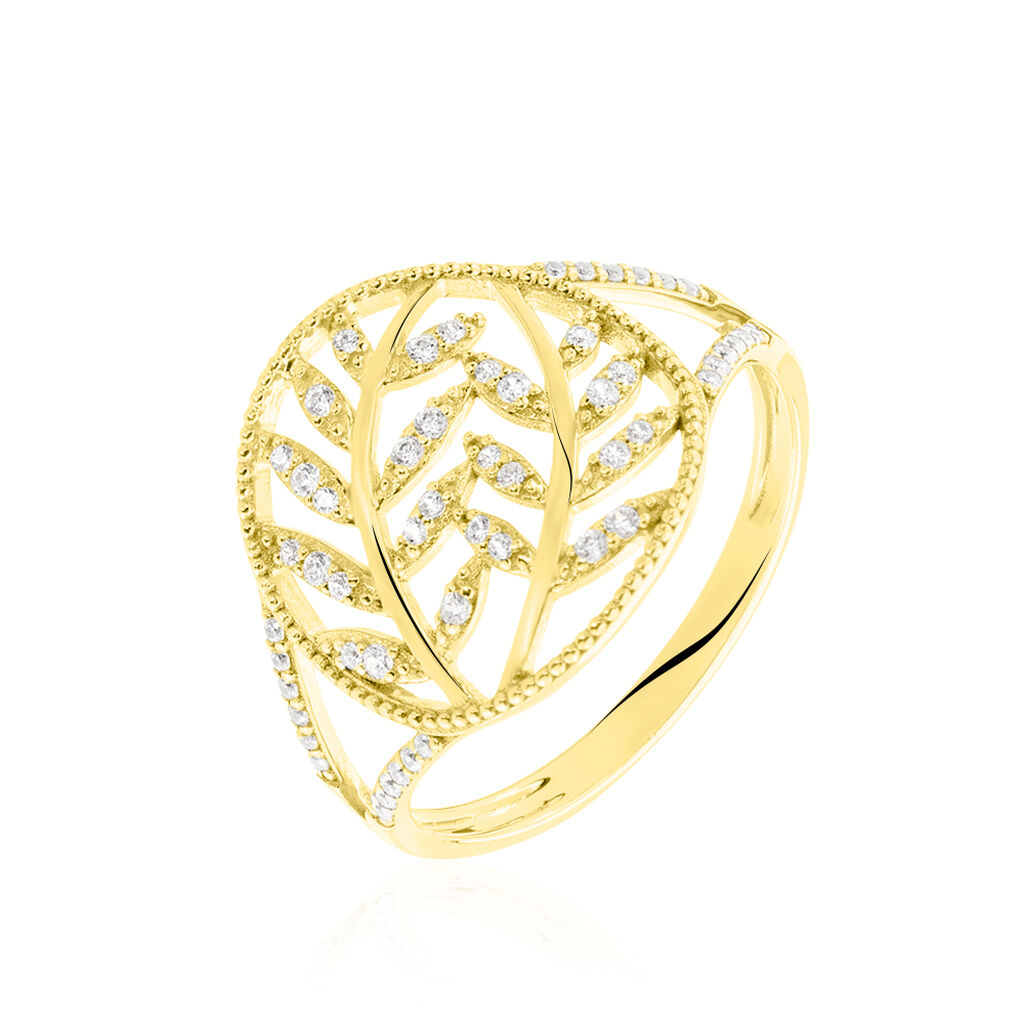 Bague Lucianise Or Jaune Oxyde De Zirconium - Bagues avec pierre Femme | Marc Orian