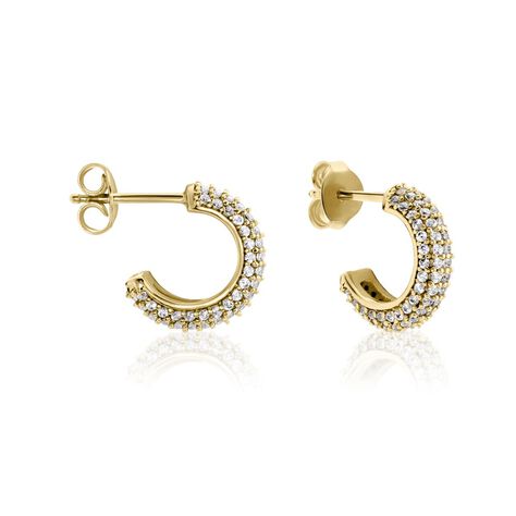 Créoles Plaqué Or Jaune Julitta Oxydes De Zirconium - Boucles d'oreilles Créoles Femme | Marc Orian