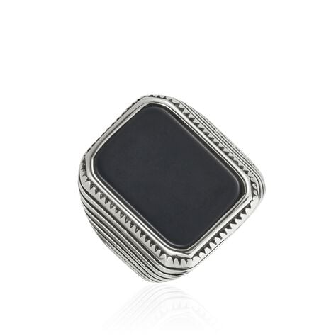 Chevaliere Acier Blanc Romanus Pierre - Bijoux fantaisie Homme | Marc Orian