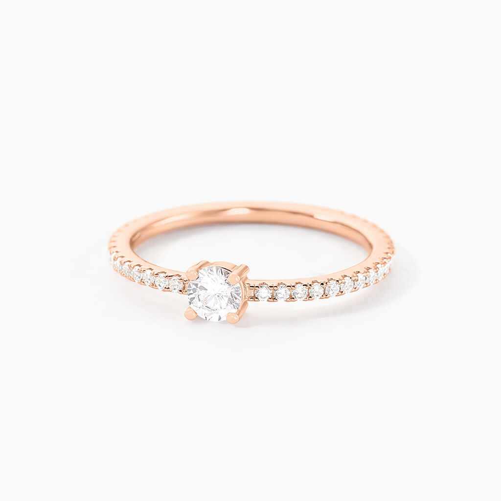 Bague Solitaire Ursi Argent Rose Oxyde De Zirconium - Bijoux fantaisie Femme | Marc Orian