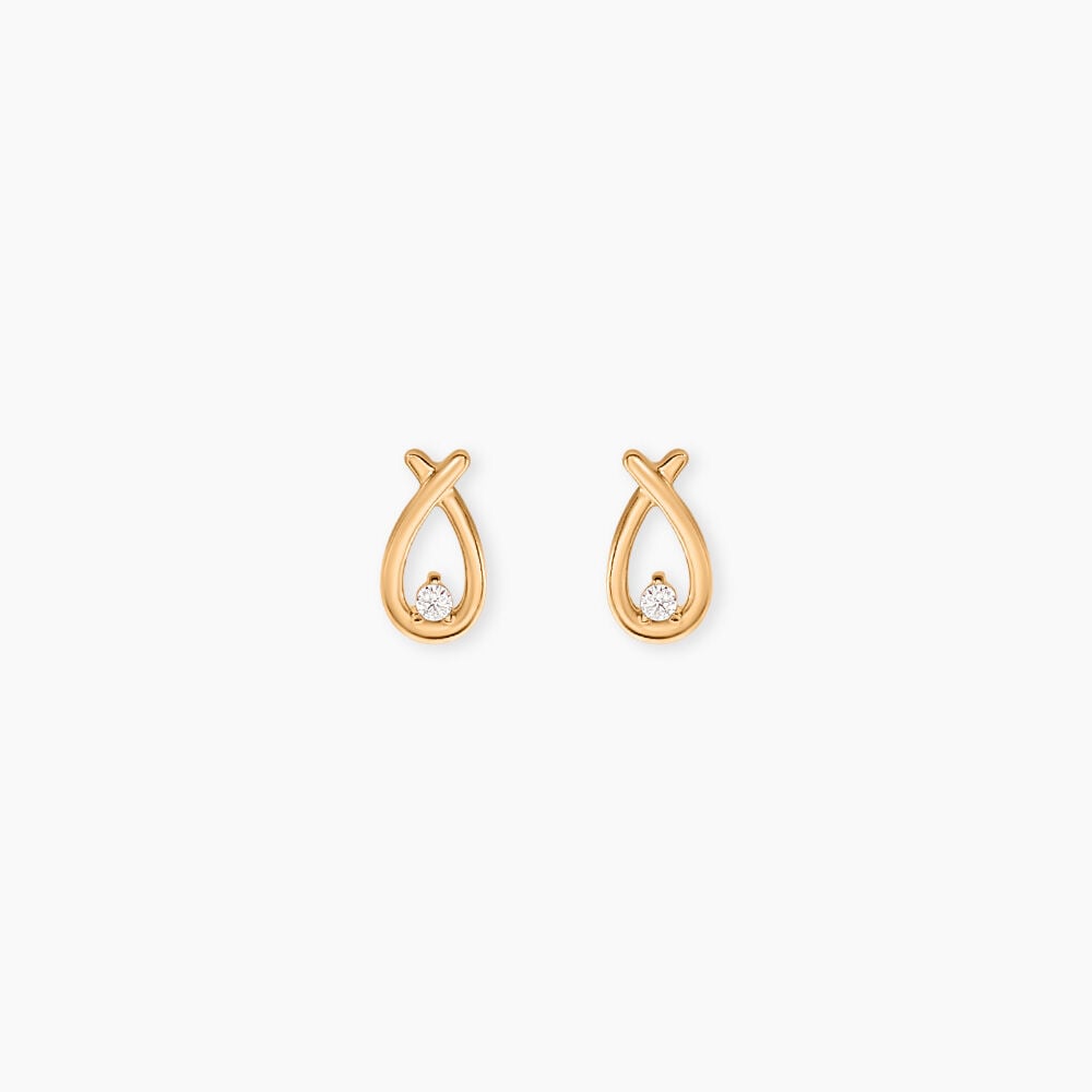 Boucles D'Oreilles Puces Le&iuml;na Plaqu&eacute; Or Jaune Oxyde De Zirconium - Puces Femme | Marc Orian