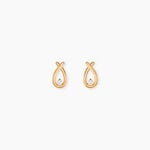 Boucles D'Oreilles Puces Le&iuml;na Plaqu&eacute; Or Jaune Oxyde De Zirconium - Puces Femme | Marc Orian