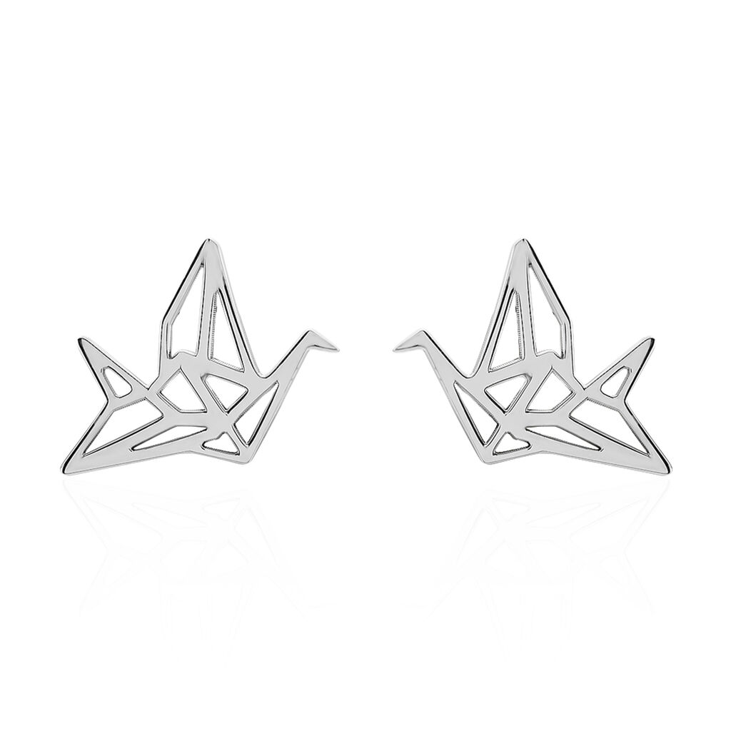 Boucles D'oreilles Puces Colombe Argent Blanc - Puces Femme | Marc Orian
