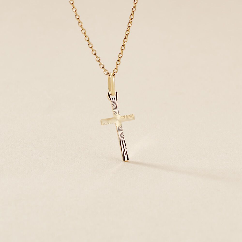 Pendentif Bathilde Croix Striee Or Jaune - Pendentifs Unisex | Marc Orian