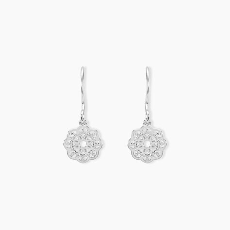 Boucles D'oreilles Pendantes Lynne Argent Blanc - Pendantes Femme | Marc Orian