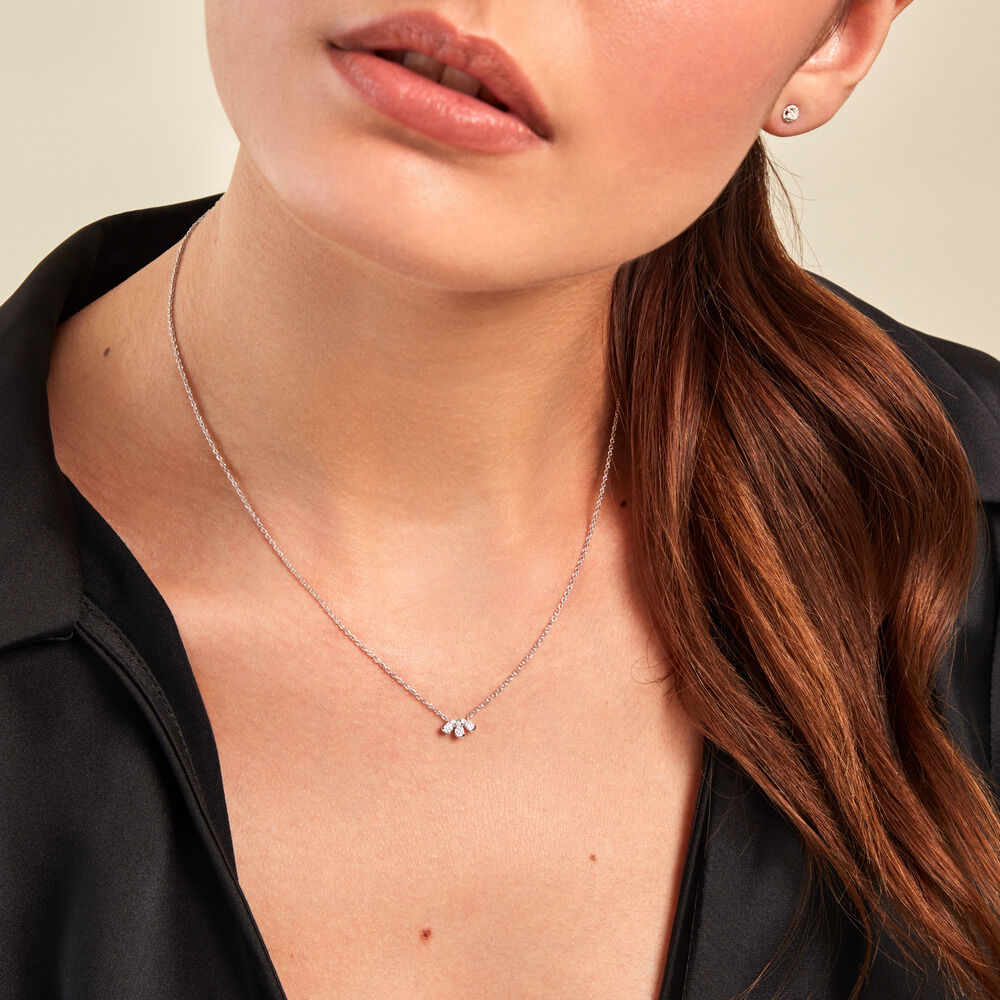 Collier Orhiane Argent Blanc Diamant Synthétique - Colliers avec pierres Femme | Marc Orian