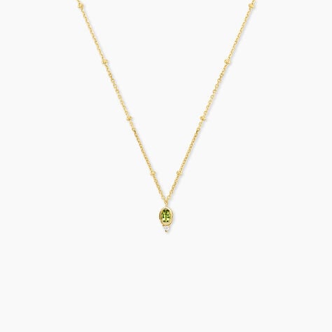 Collier Poem Argent Jaune P&eacute;ridot Oxyde De Zirconium - Colliers avec pierres Femme | Marc Orian