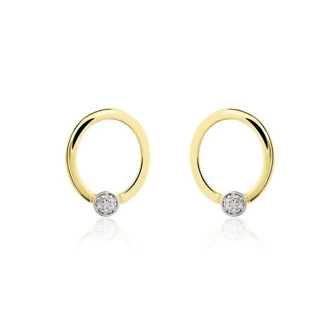Boucles D'oreilles Puces Or Jaune Shyla Diamants - Boucles d'oreilles pierres précieuses Femme | Marc Orian