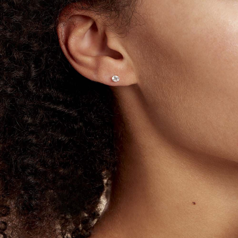 Boucles D'oreilles Puces Eddie Or Jaune Oxyde De Zirconium - Puces Femme | Marc Orian