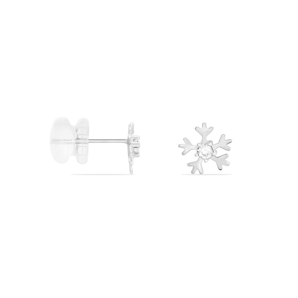 Boucles D'oreilles Puces Eileen Flocon Or Blanc Oxyde De Zirconium - Puces Femme | Marc Orian