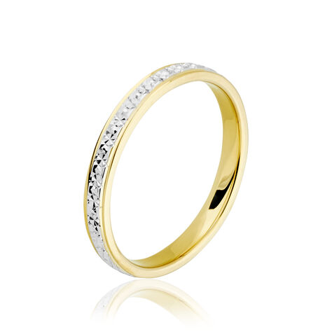 Alliance Grain De Folie Diamantee Ruban Plat Or Bicolore - Alliances duo Famille | Marc Orian