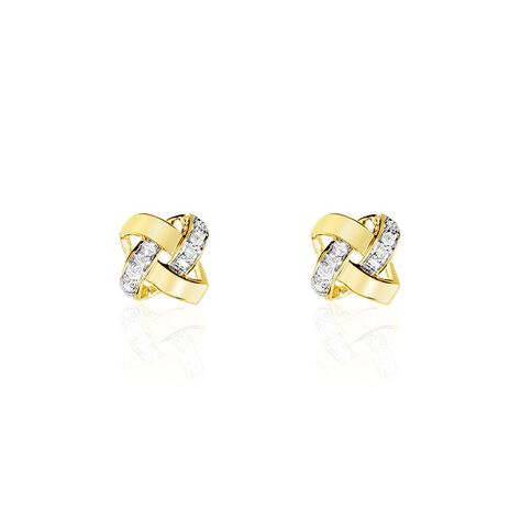 Boucles D'oreilles Puces Nyree Or Jaune Diamant - Clous d'oreilles Femme | Marc Orian