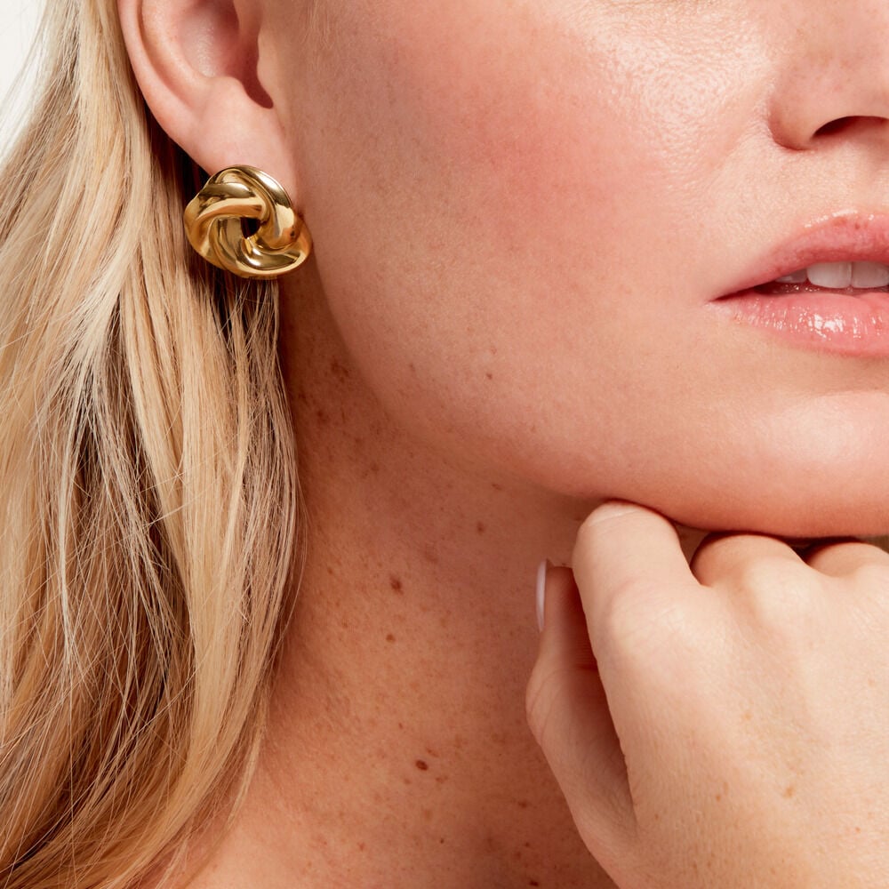 Boucles D'Oreilles Puces Sema Acier Jaune - Puces Femme | Marc Orian