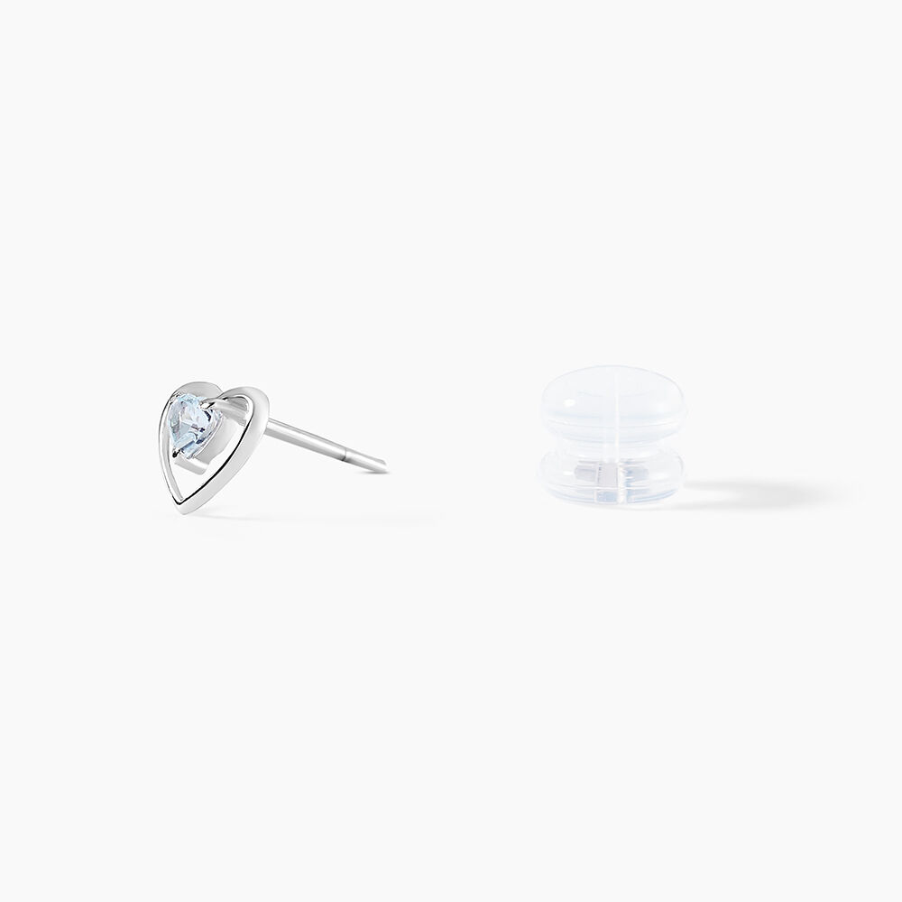 Boucles D'oreilles Puces Luann Or Blanc Topaze - Puces Femme | Marc Orian