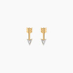 Boucles D'Oreilles Puces Fiorenzo Or Jaune Diamant - Puces Femme | Marc Orian
