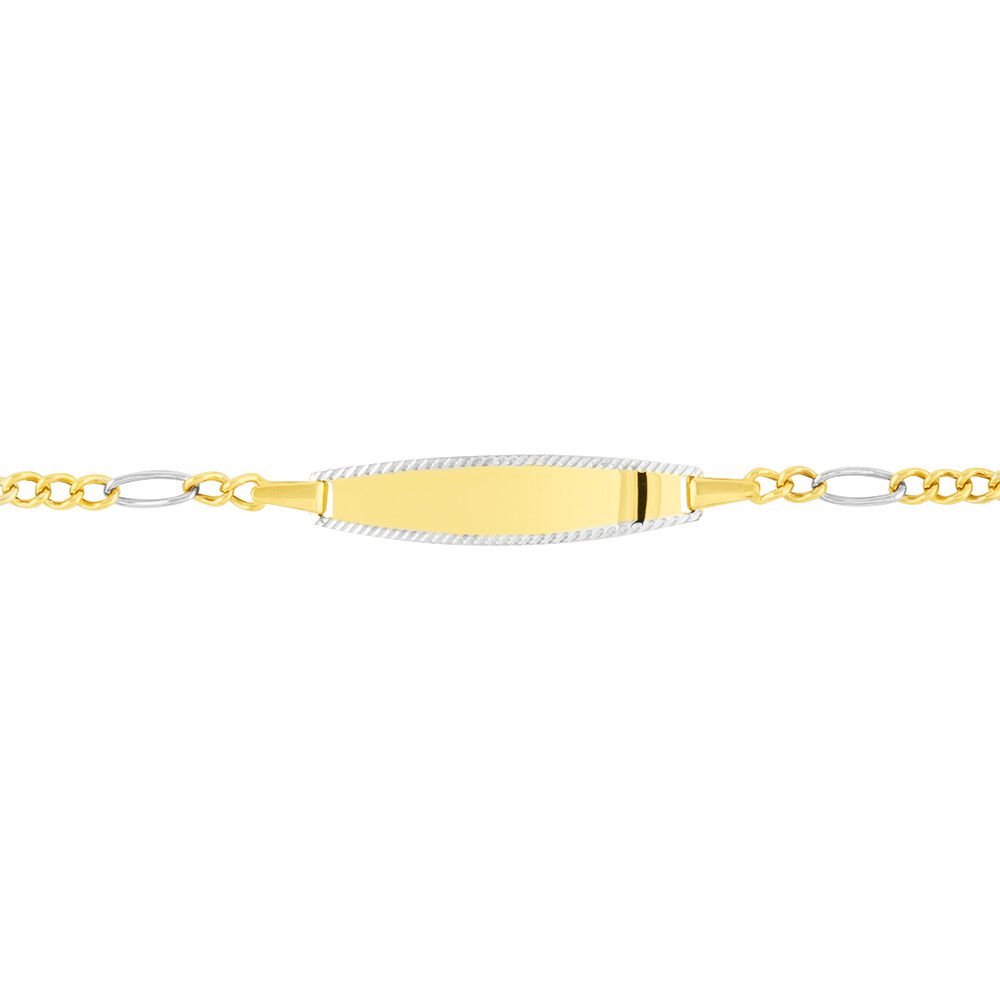 Bracelet Identité Bartolomee Maille Alternee 1/3 Or Bicolore - Gourmettes Enfant | Marc Orian