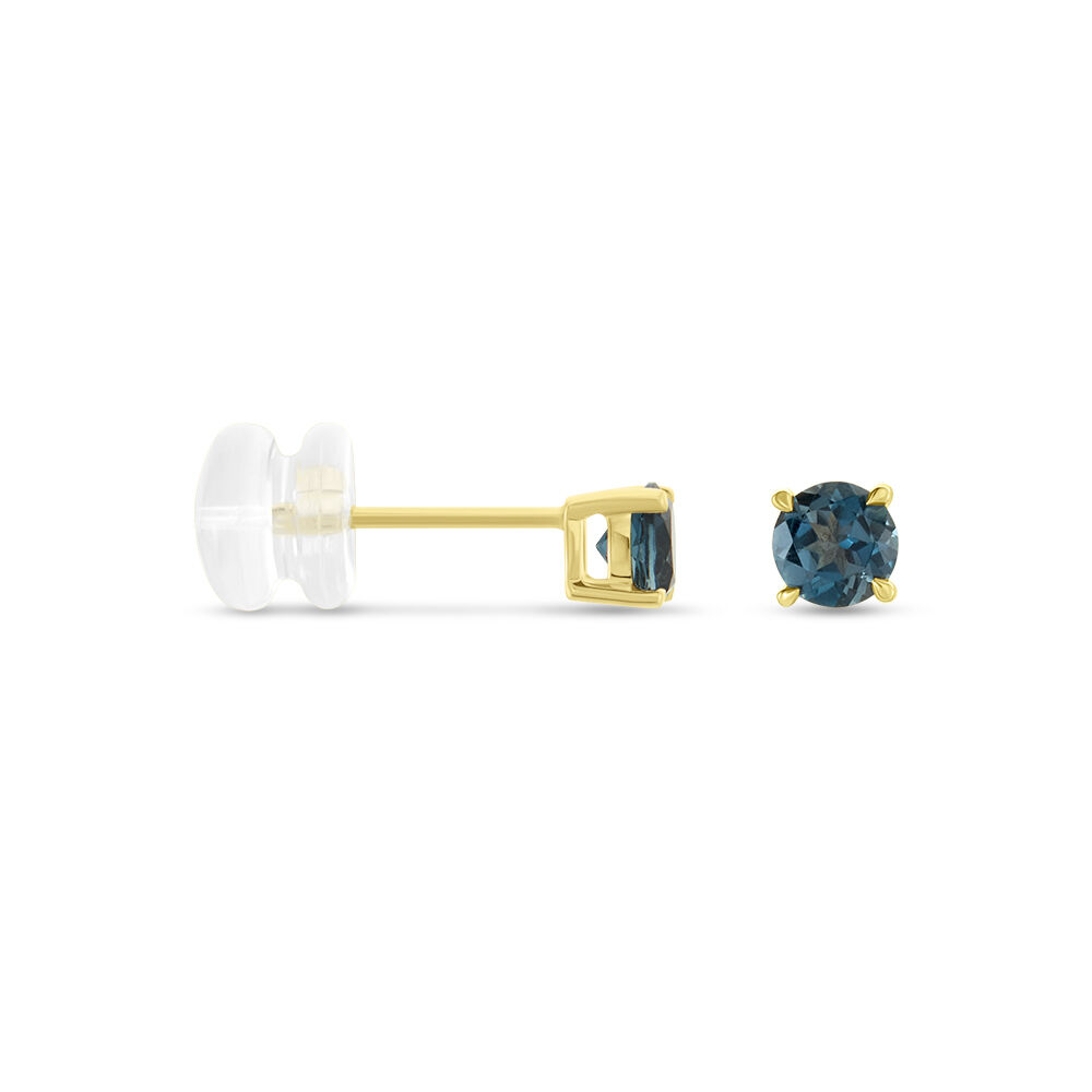 Boucles D'oreilles Puces Elea Or Jaune Topaze Bleu London - Puces Femme | Marc Orian