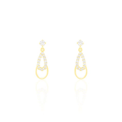 Boucles D'oreilles Pendantes Britain Or Jaune Oxyde De Zirconium - Pendantes Femme | Marc Orian