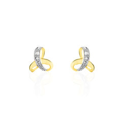 Boucles D'oreilles Puces Volute Or Jaune Diamant - Clous d'oreilles Femme | Marc Orian