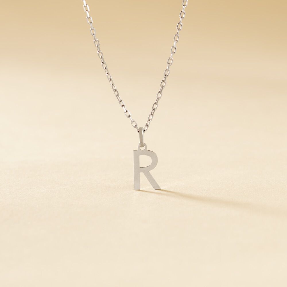 Pendentif Ionia Lettre Or Blanc - Pendentifs Famille | Marc Orian