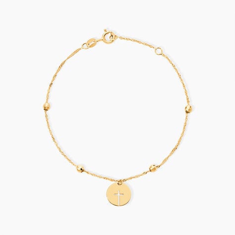 Bracelet Cobeia Croix Maille For&ccedil;at Or Jaune - Bracelets Medailles Femme | Marc Orian