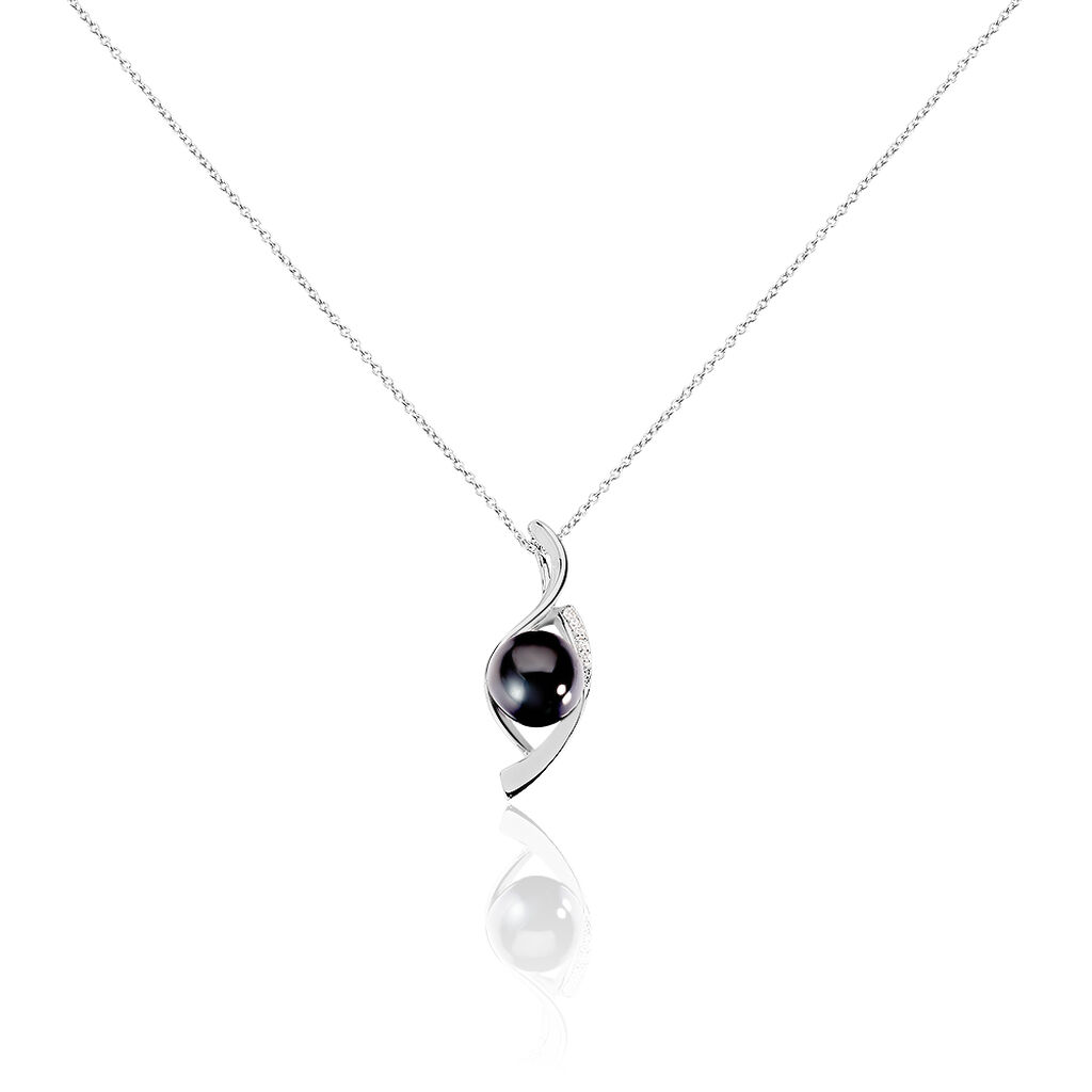 Collier Sharon Argent Blanc C&eacute;ramique Et Oxyde De Zirconium - Colliers avec pierres Femme | Marc Orian