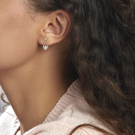 Boucles D'oreilles Pendantes Phaenna Or Jaune Oxyde De Zirconium - Boucles d'oreilles Pendantes Femme | Marc Orian