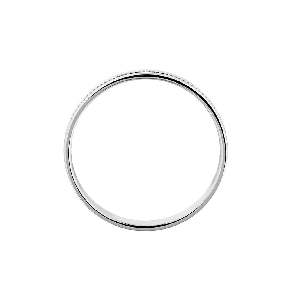 Alliance Perlee Ruban Plat Or Blanc - Alliances personnalisées Famille | Marc Orian