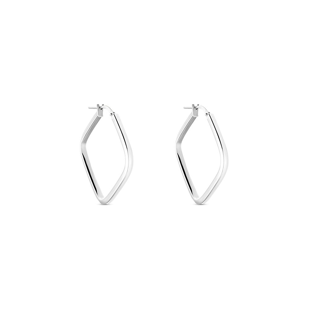 Creoles Argent Blanc Titania - Cr&eacute;oles Femme | Marc Orian