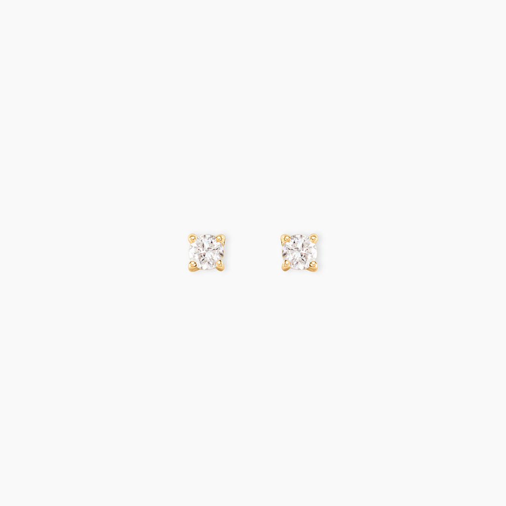 Boucles D'Oreilles Puces One Or Jaune Diamants - Boucles d'oreilles mariage Femme | Marc Orian