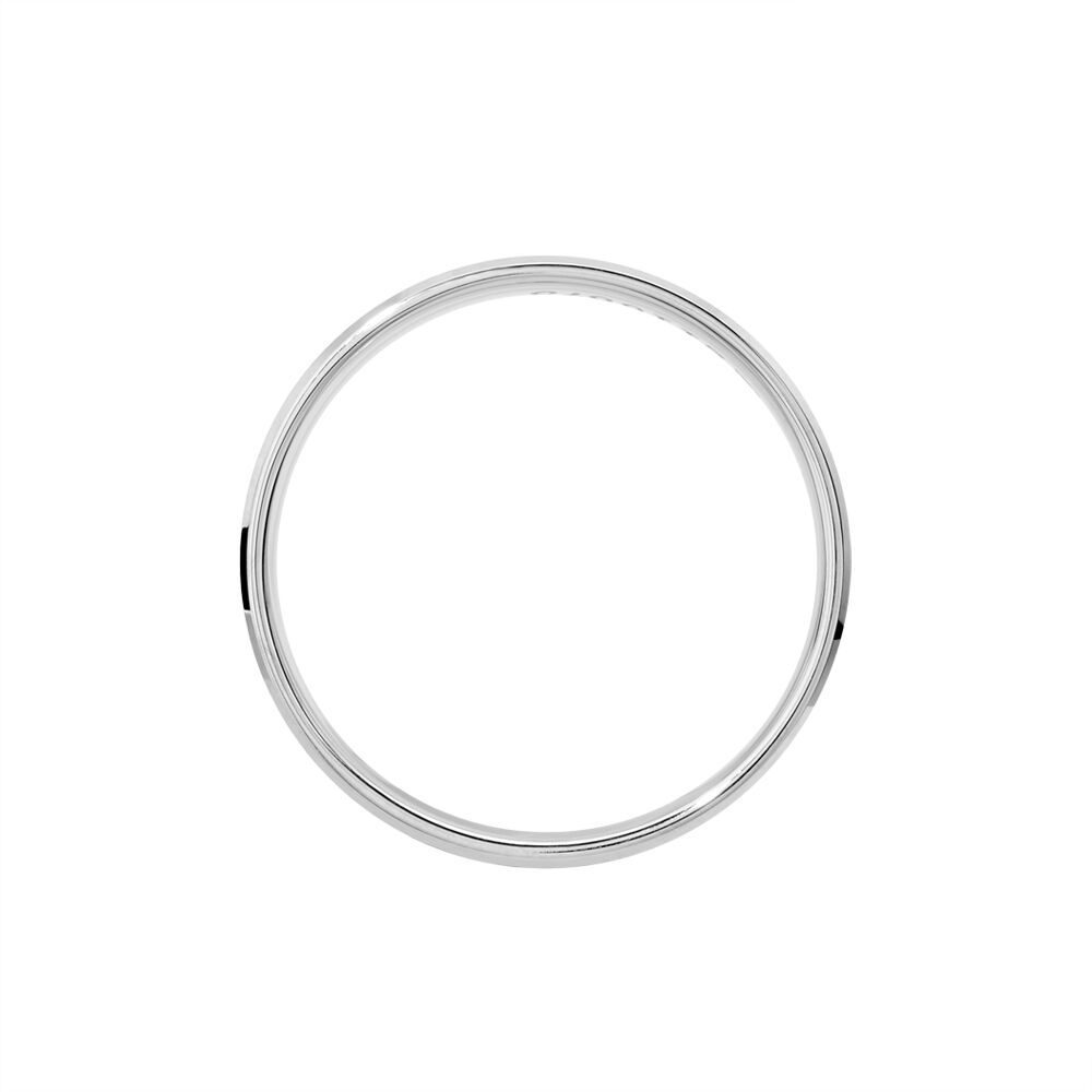 Alliance Polie Brossee Ruban Plat Or Blanc - Alliances personnalisées Famille | Marc Orian