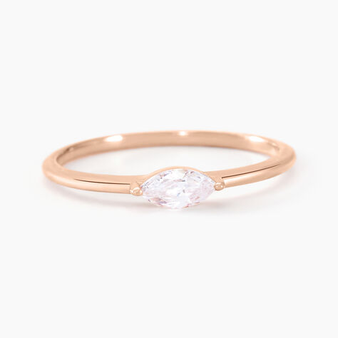 Bague Navette Argent Rose Oxyde De Zirconium - Solitaires Femme | Marc Orian