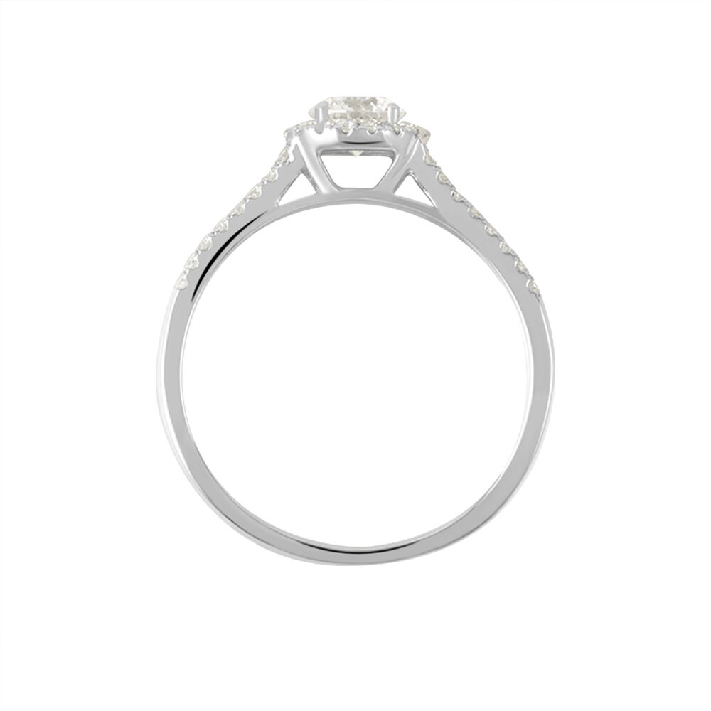 Bague Solitaire Accompagné Sosanna Or Blanc Diamant Synthétique - Solitaires Femme | Marc Orian
