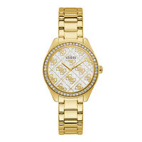 cadran doré fond blanc bracelet acier doré
