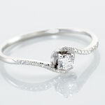 Bague Vrille Accompagnee Or Blanc Diamant - Parures de mariage Femme | Marc Orian