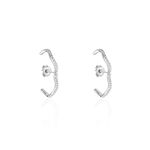 Boucles D'oreilles Lowri Argent Blanc Oxyde De Zirconium - Cr&eacute;oles Femme | Marc Orian