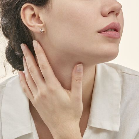 Boucles D'oreilles Puces Volute Or Jaune Diamant - Clous d'oreilles Femme | Marc Orian
