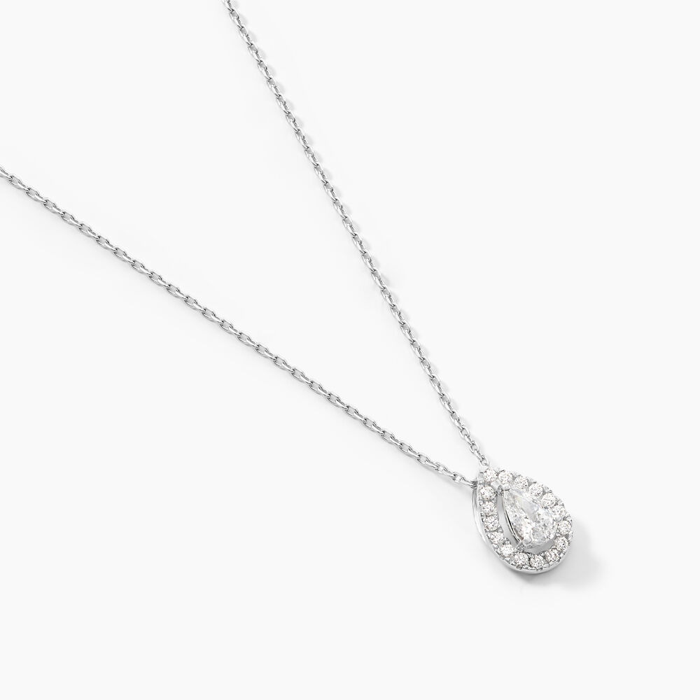 Collier Hildana Or Blanc Oxyde De Zirconium - Colliers solitaires Femme | Marc Orian