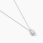 Collier Hildana Or Blanc Oxyde De Zirconium - Colliers solitaires Femme | Marc Orian