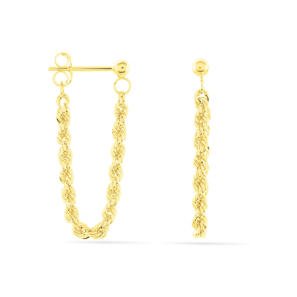 Boucles D'oreilles Pendantes Jerry Corde Or Jaune - Pendantes Femme | Marc Orian