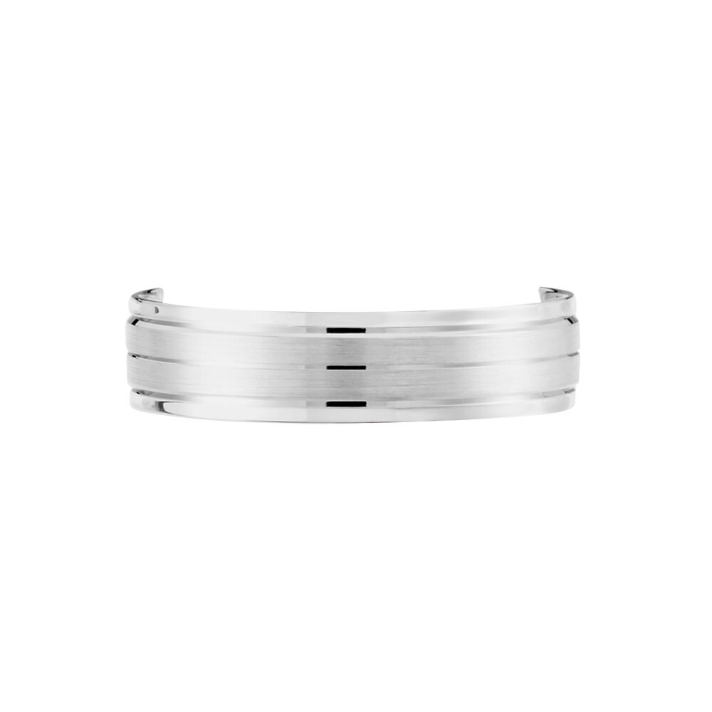 Alliance Basile Ruban Plat Or Blanc - Alliances duo Famille | Marc Orian