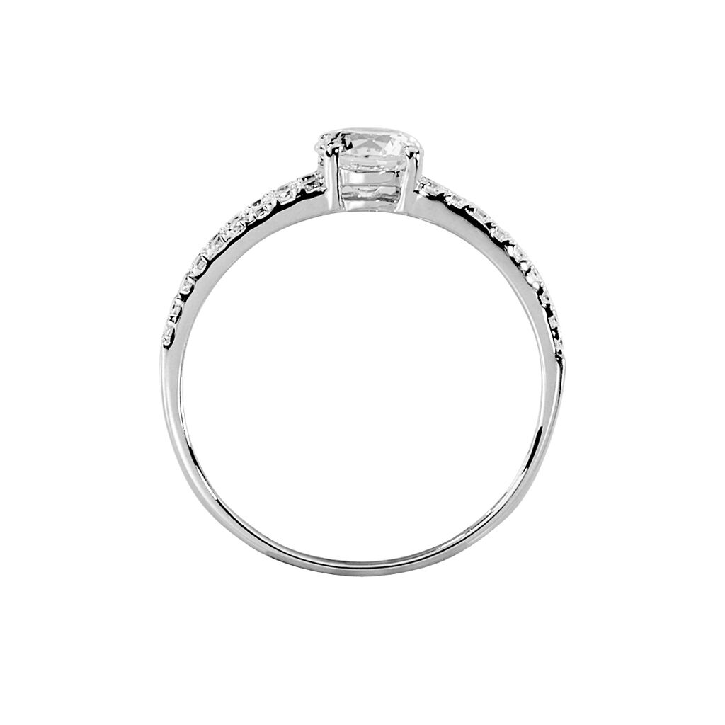 Bague Fina Or Blanc Oxyde De Zirconium - Bagues Solitaire Femme | Marc Orian