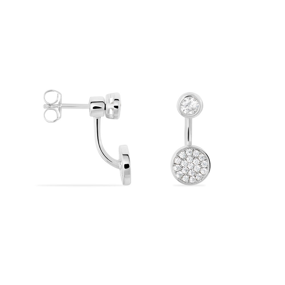 Bijoux D'oreilles Perline Argent Blanc Oxyde De Zirconium - Piercings d'oreilles Femme | Marc Orian