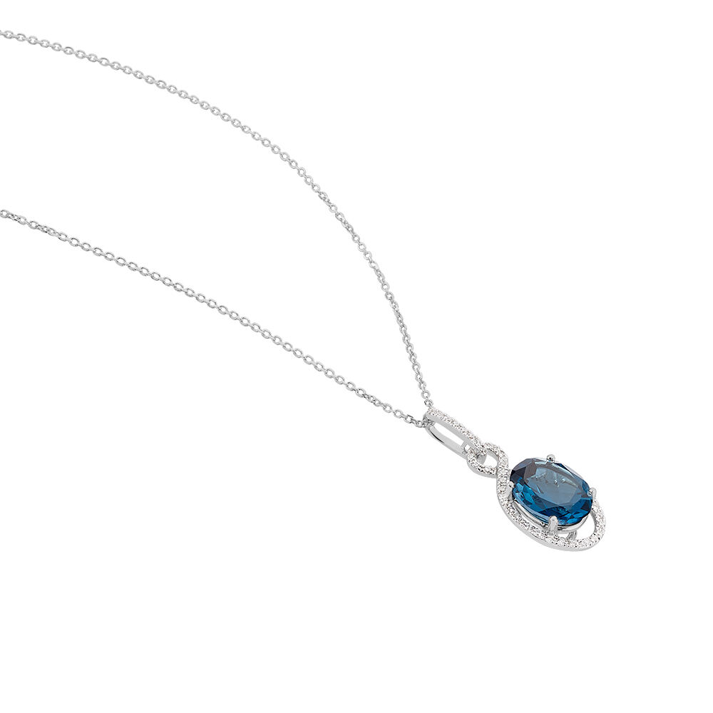Collier Ayanna Or Blanc Topaze Et Oxyde De Zirconium - Colliers avec pierres Femme | Marc Orian